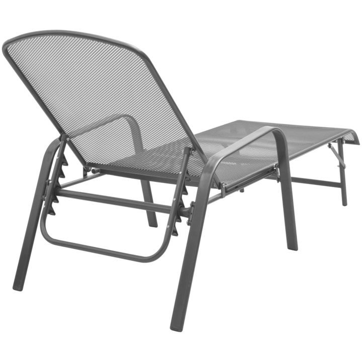 Solsängar 2 st med bord stål antracit vidaXL – bild 5