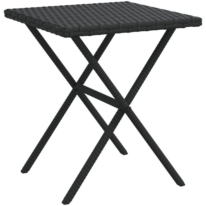 Solsängar 2 st med bord svart konstrotting vidaXL – bild 6
