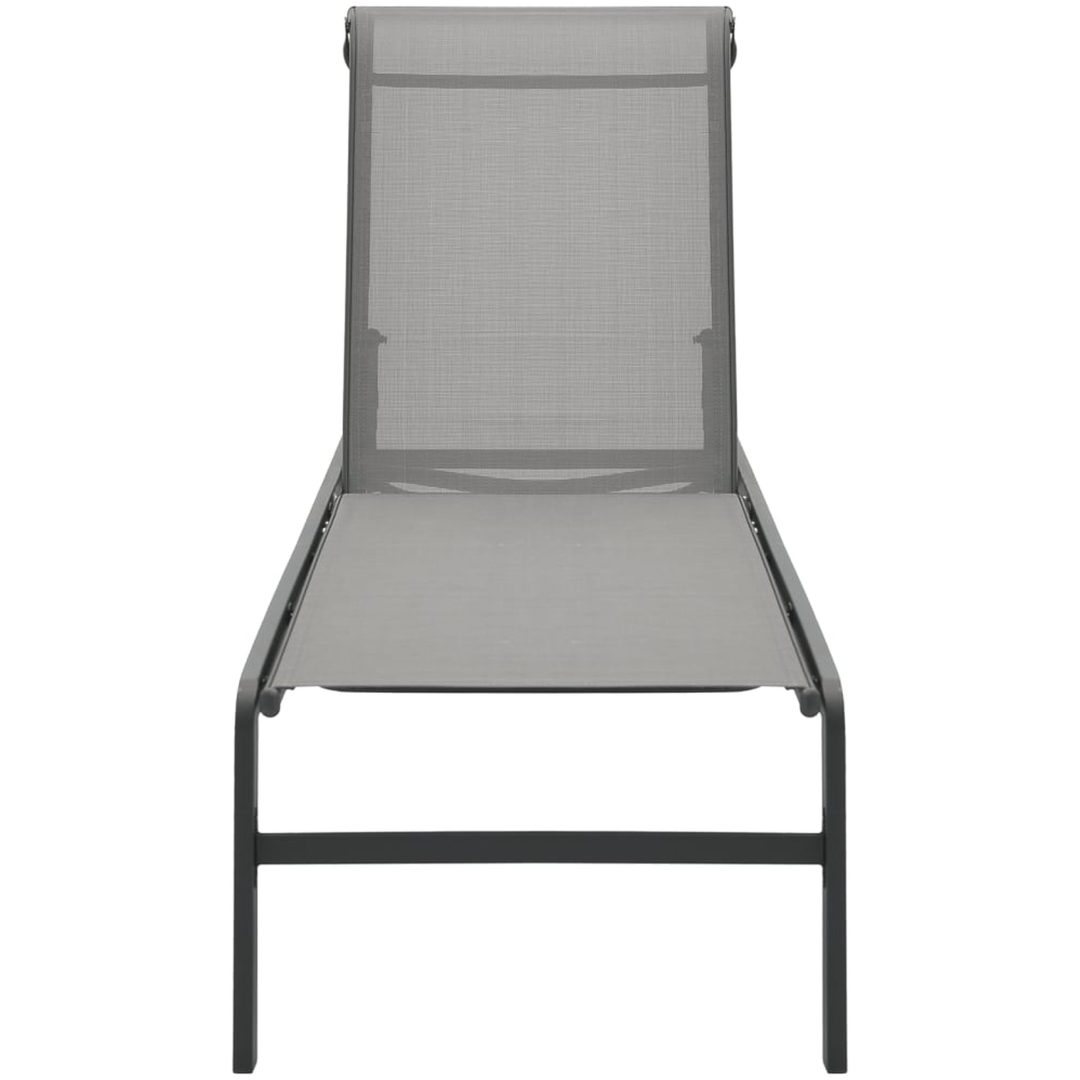 Solsängar 2 st med bord textilene och stål vidaXL – bild 4