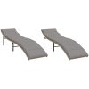 Solsängar 2 st med dynor beige konstrotting vidaXL – miniatyr 2
