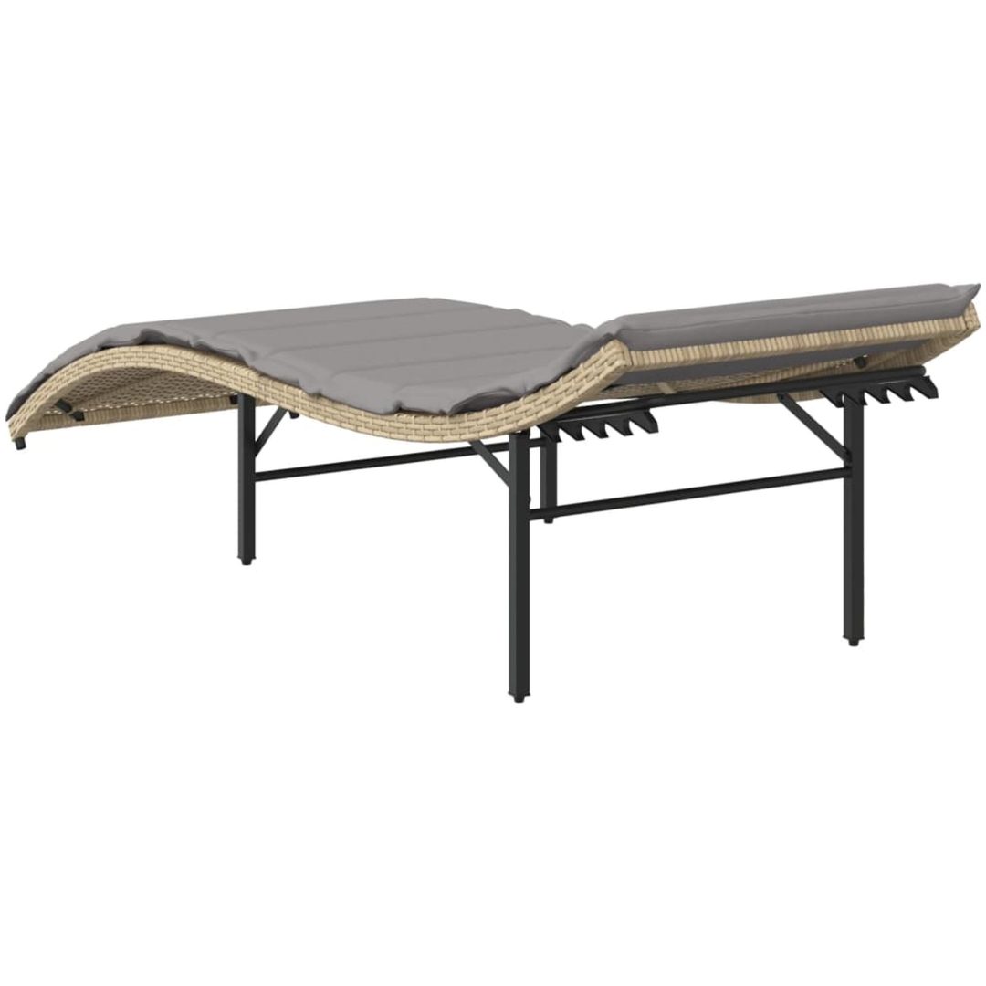Solsängar 2 st med dynor beige konstrotting vidaXL – bild 6
