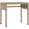 Solsängar 2 st med tak och bord beige konstrotting vidaXL – miniatyr 5