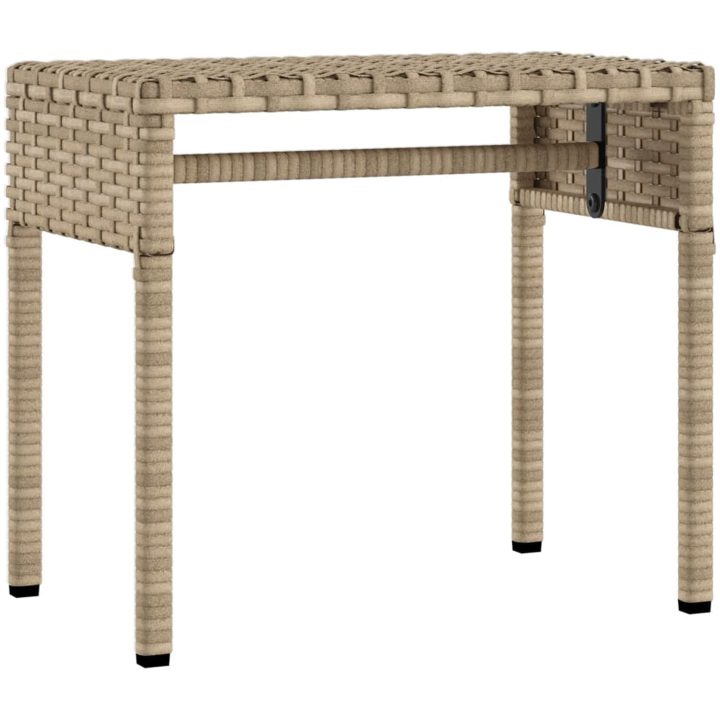 Solsängar 2 st med tak och bord beige konstrotting vidaXL – bild 5