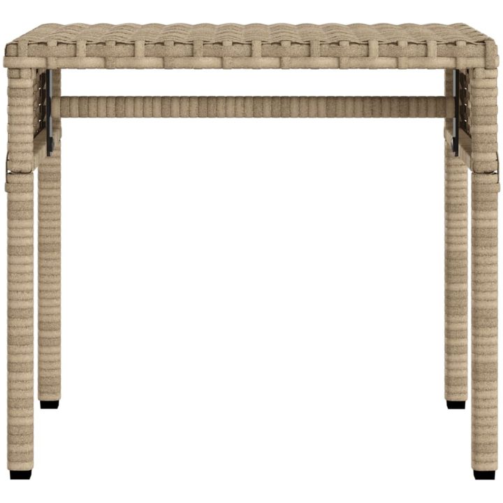 Solsängar 2 st med tak och bord beige konstrotting vidaXL – bild 6
