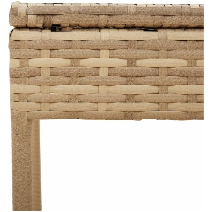 Solsängar 2 st med tak och bord beige konstrotting vidaXL – bild 9