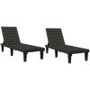 Solsängar 2 st svart 155x58x83 cm polypropylen vidaXL – miniatyr 2
