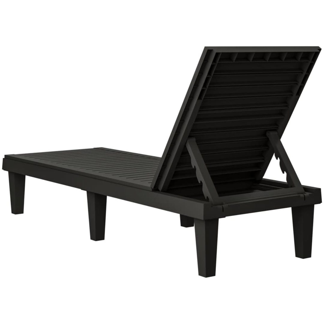 Solsängar 2 st svart 155x58x83 cm polypropylen vidaXL – bild 7