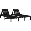 Solsängar 2 st svart 199,5x60x74 cm massiv furu vidaXL – miniatyr 2