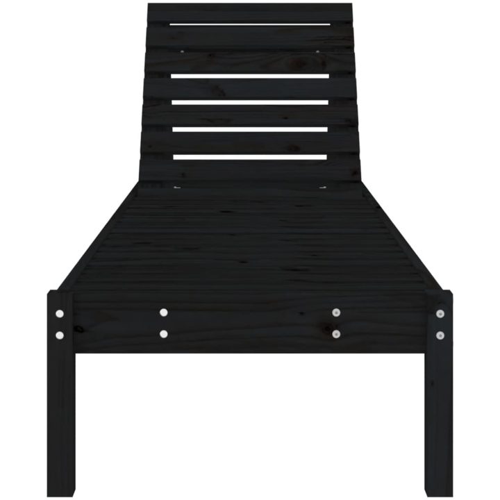Solsängar 2 st svart 199,5x60x74 cm massiv furu vidaXL – bild 4