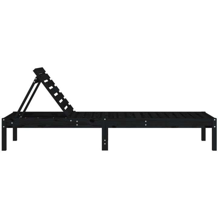Solsängar 2 st svart 199,5x60x74 cm massiv furu vidaXL – bild 5