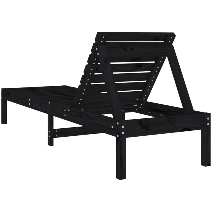Solsängar 2 st svart 199,5x60x74 cm massiv furu vidaXL – bild 6
