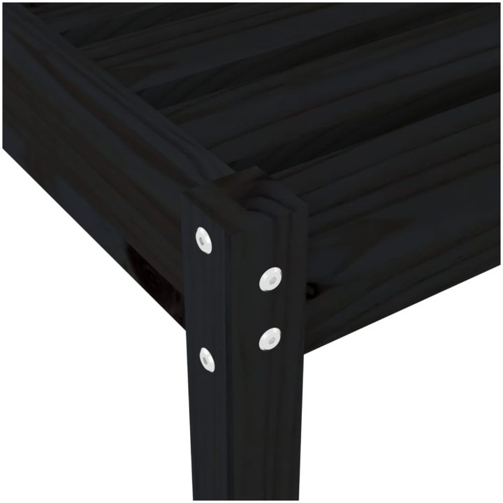 Solsängar 2 st svart 199,5x60x74 cm massiv furu vidaXL – bild 9