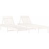 Solsängar 2 st vit 199,5x60x74 cm massiv furu vidaXL – miniatyr 2
