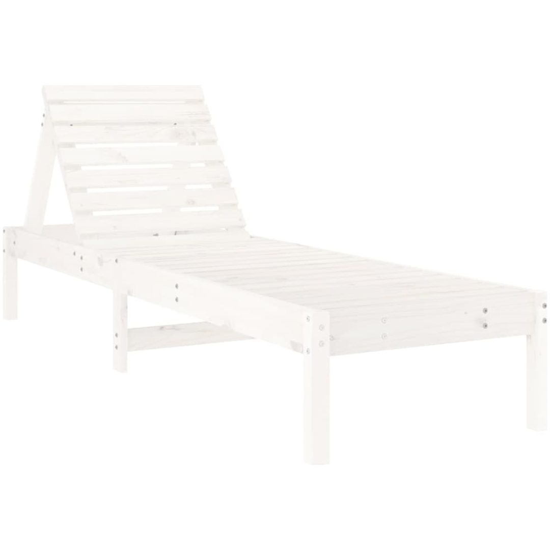 Solsängar 2 st vit 199,5x60x74 cm massiv furu vidaXL – bild 3