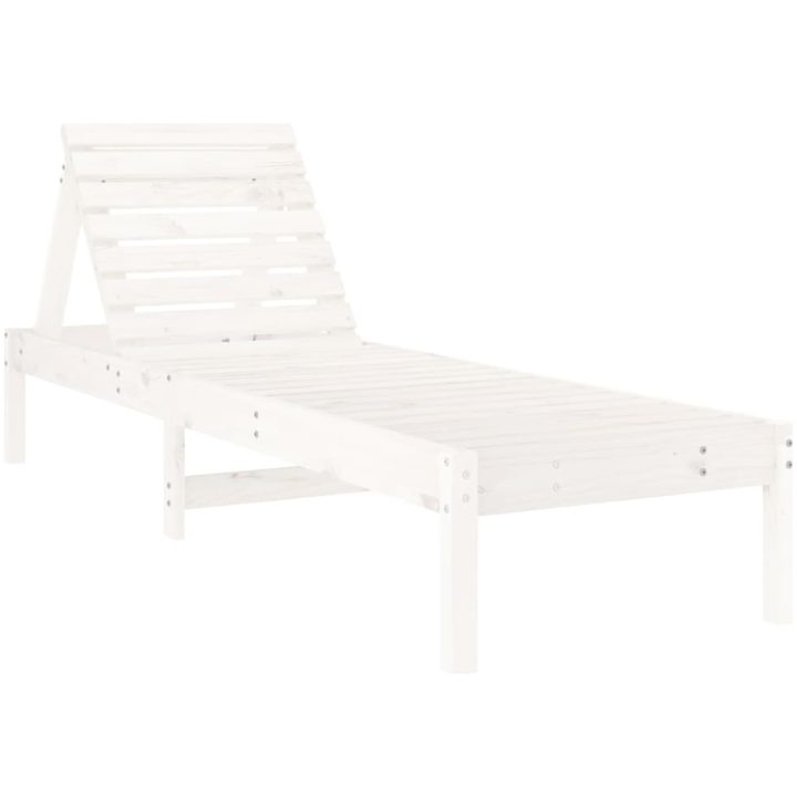 Solsängar 2 st vit 199,5x60x74 cm massiv furu vidaXL – bild 3