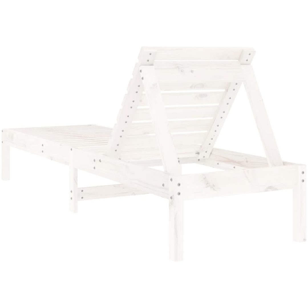 Solsängar 2 st vit 199,5x60x74 cm massiv furu vidaXL – bild 5