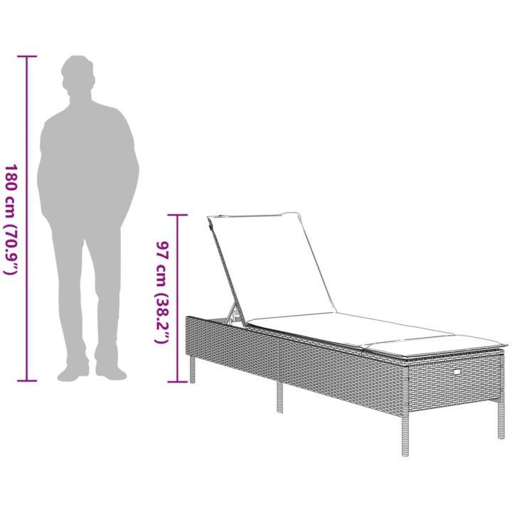 Solsängar med dynor 2 st beige konstrotting vidaXL – bild 12