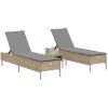 Solsängar med dynor 2 st beige konstrotting vidaXL – miniatyr 3