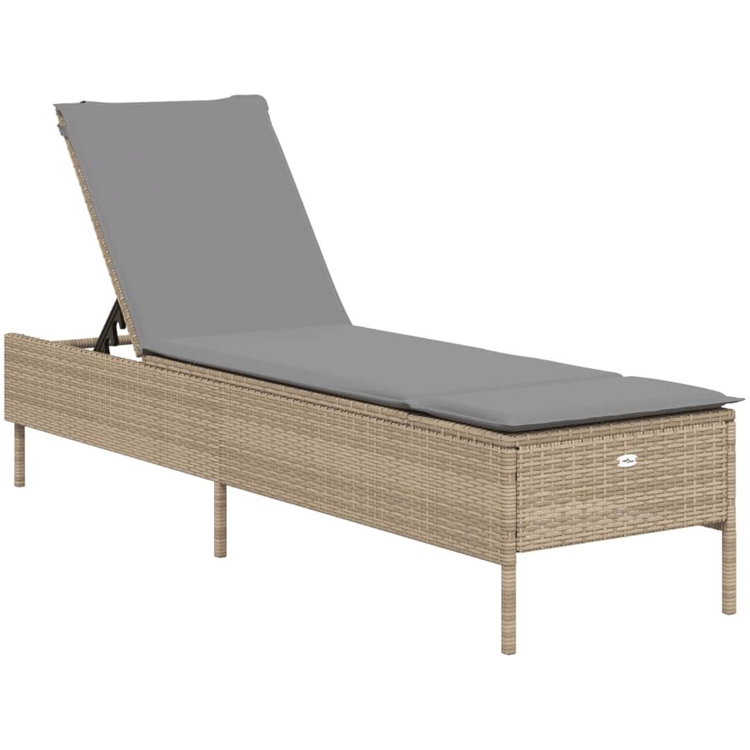 Solsängar med dynor 2 st beige konstrotting vidaXL – bild 4