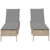 Solsängar med dynor 2 st beige konstrotting vidaXL – miniatyr 5