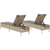 Solsängar med dynor 2 st beige konstrotting vidaXL – miniatyr 7