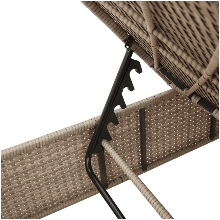 Solsängar med dynor 2 st beige konstrotting vidaXL – bild 10