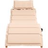 Solsängar med dynor 2 st beige massivt akaciaträ vidaXL – miniatyr 4