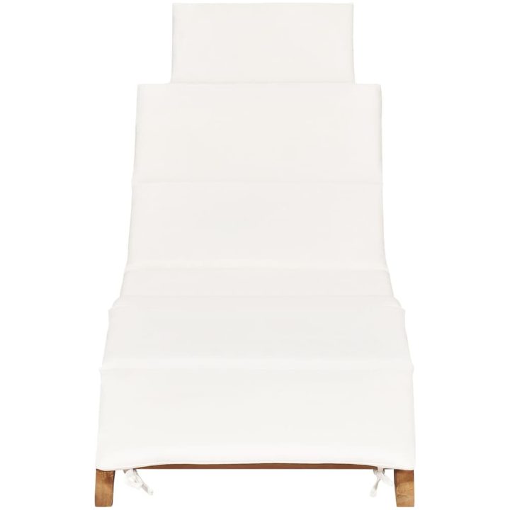 Solsängar med dynor 2 st massiv teak vidaXL – bild 4
