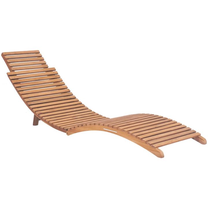 Solsängar med dynor 2 st massiv teak vidaXL – bild 5