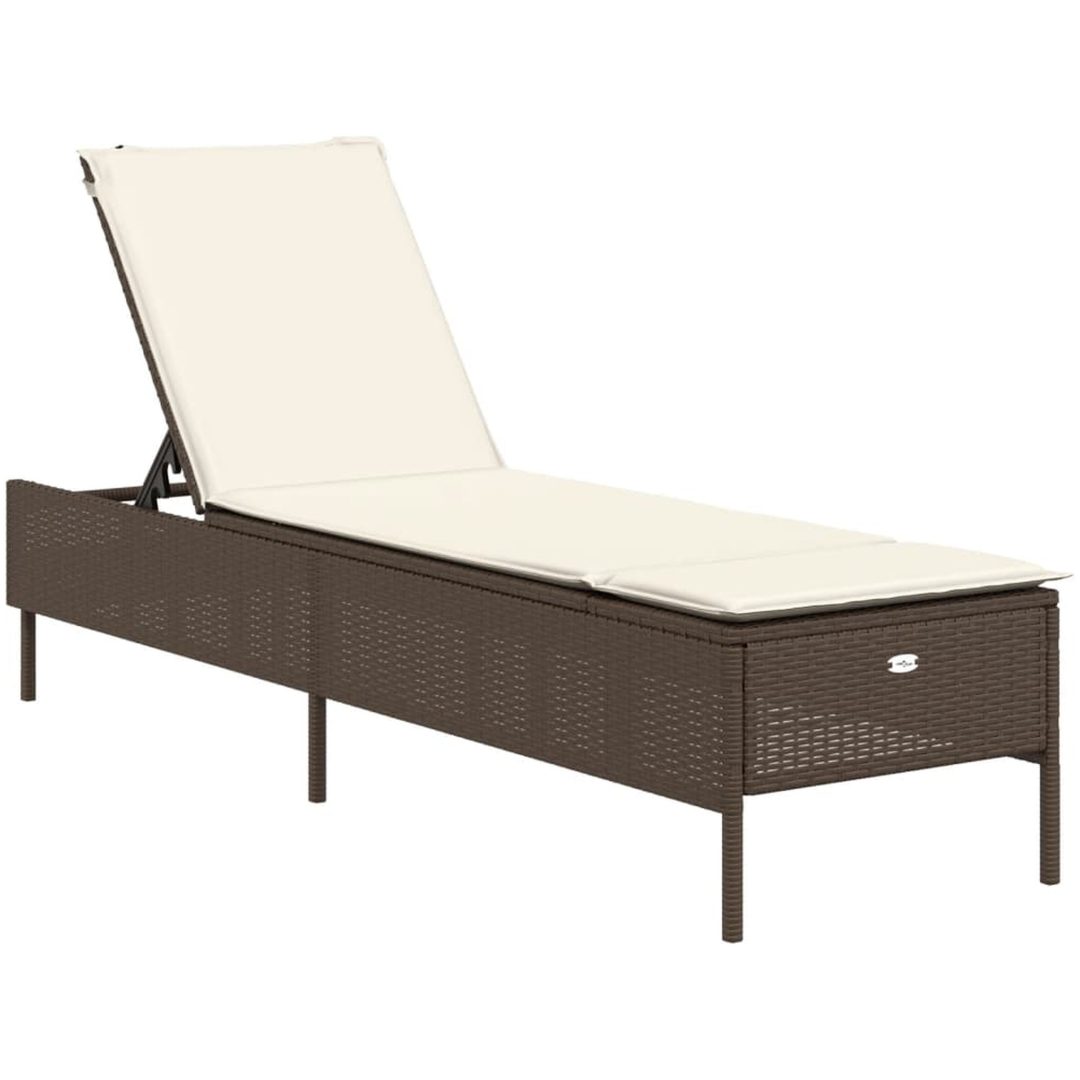 Solsängar med dynor set 3 delar brun konstrotting vidaXL – bild 8