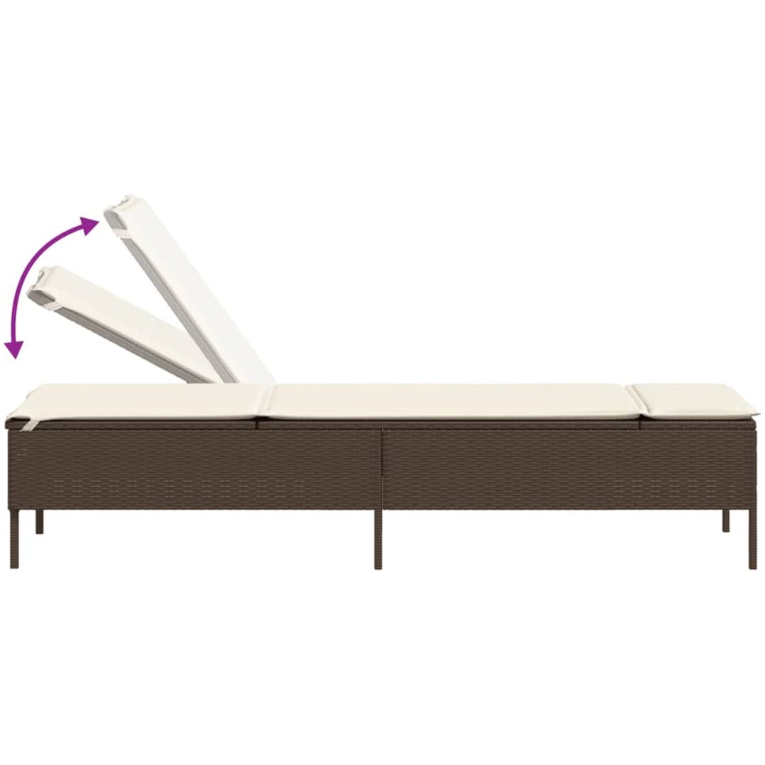 Solsängar med dynor set 3 delar brun konstrotting vidaXL – bild 9