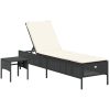 Solsängar med dynor set 3 delar svart konstrotting vidaXL – miniatyr 7