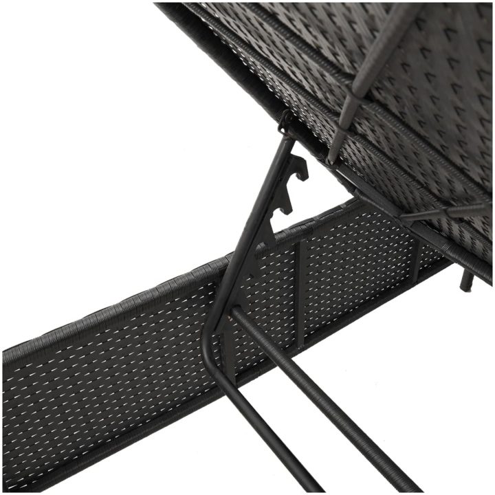 Solsängar med dynor set 3 delar svart konstrotting vidaXL – bild 10