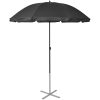 Solsängar med parasoll aluminium svart vidaXL – miniatyr 3