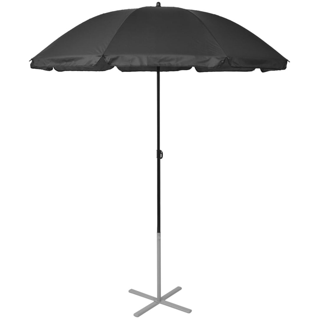 Solsängar med parasoll aluminium svart vidaXL – bild 3