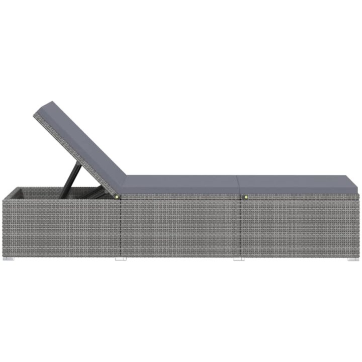 Solsängar och sidobord 3 delar konstrotting grå vidaXL – bild 6