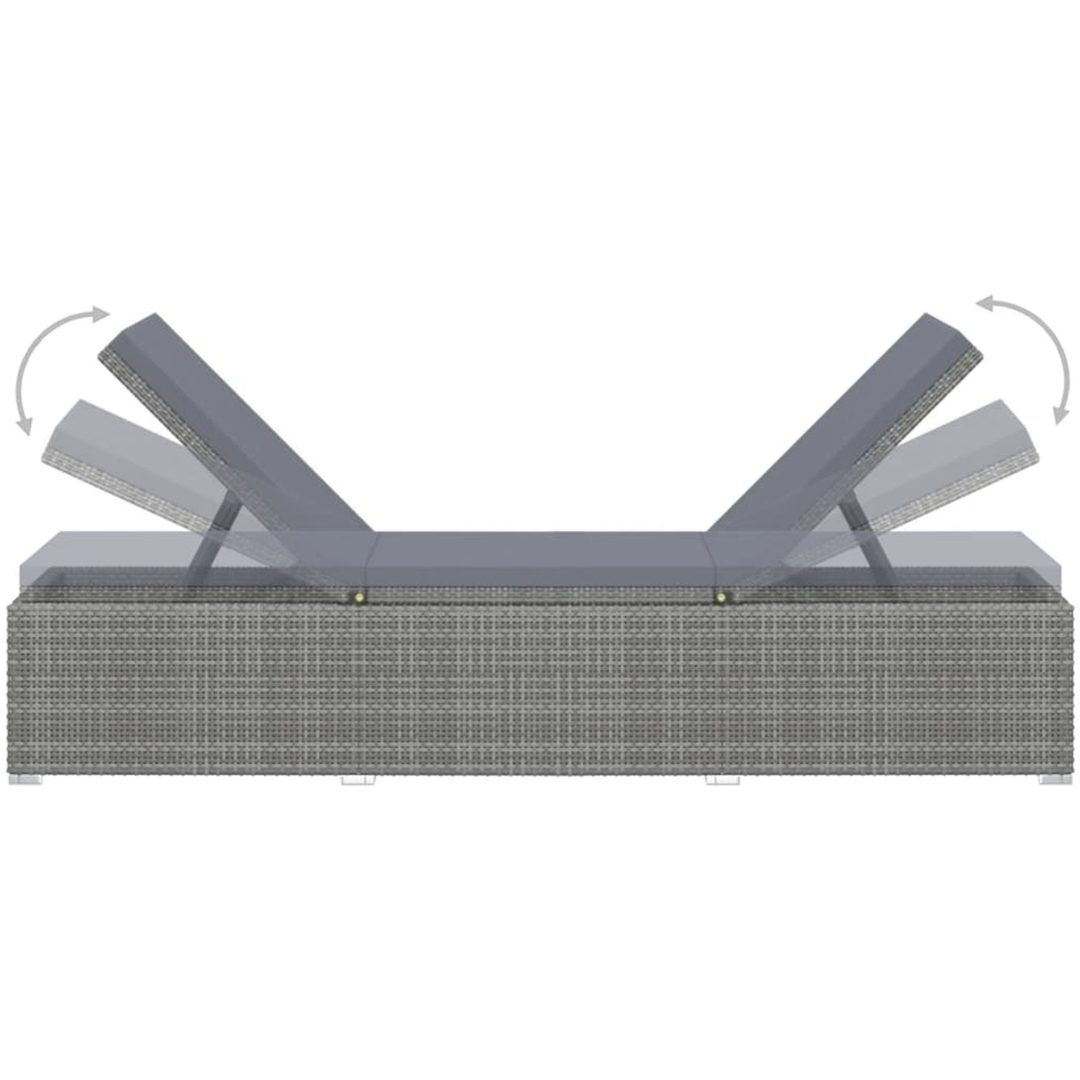 Solsängar och sidobord 3 delar konstrotting grå vidaXL – bild 7