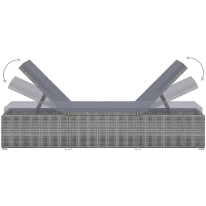 Solsängar och sidobord 3 delar konstrotting grå vidaXL – bild 7
