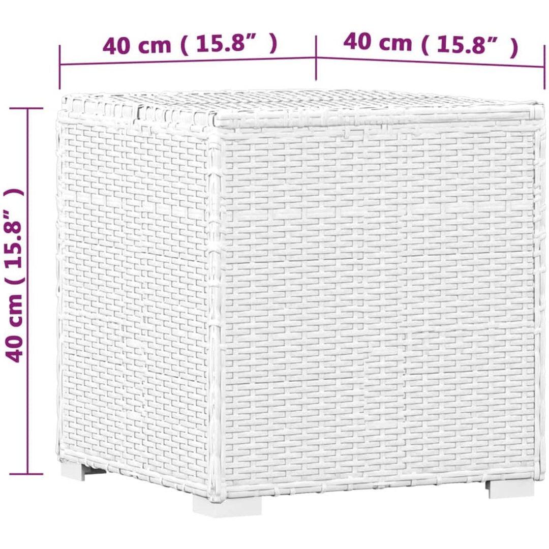 Solsängar och sidobord 3 delar konstrotting vit vidaXL – bild 12
