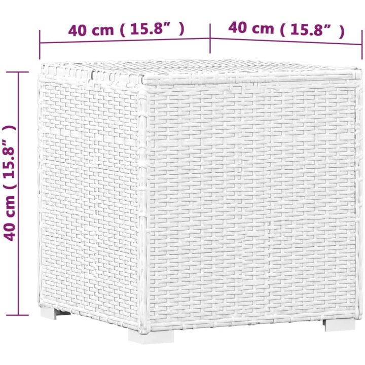 Solsängar och sidobord 3 delar konstrotting vit vidaXL – bild 12