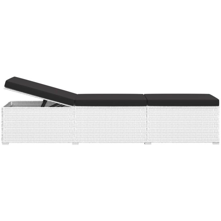 Solsängar och sidobord 3 delar konstrotting vit vidaXL – bild 3