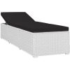 Solsängar och sidobord 3 delar konstrotting vit vidaXL – miniatyr 4