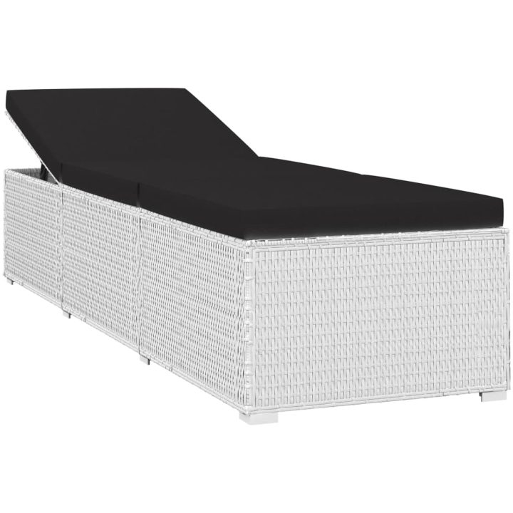 Solsängar och sidobord 3 delar konstrotting vit vidaXL – bild 4