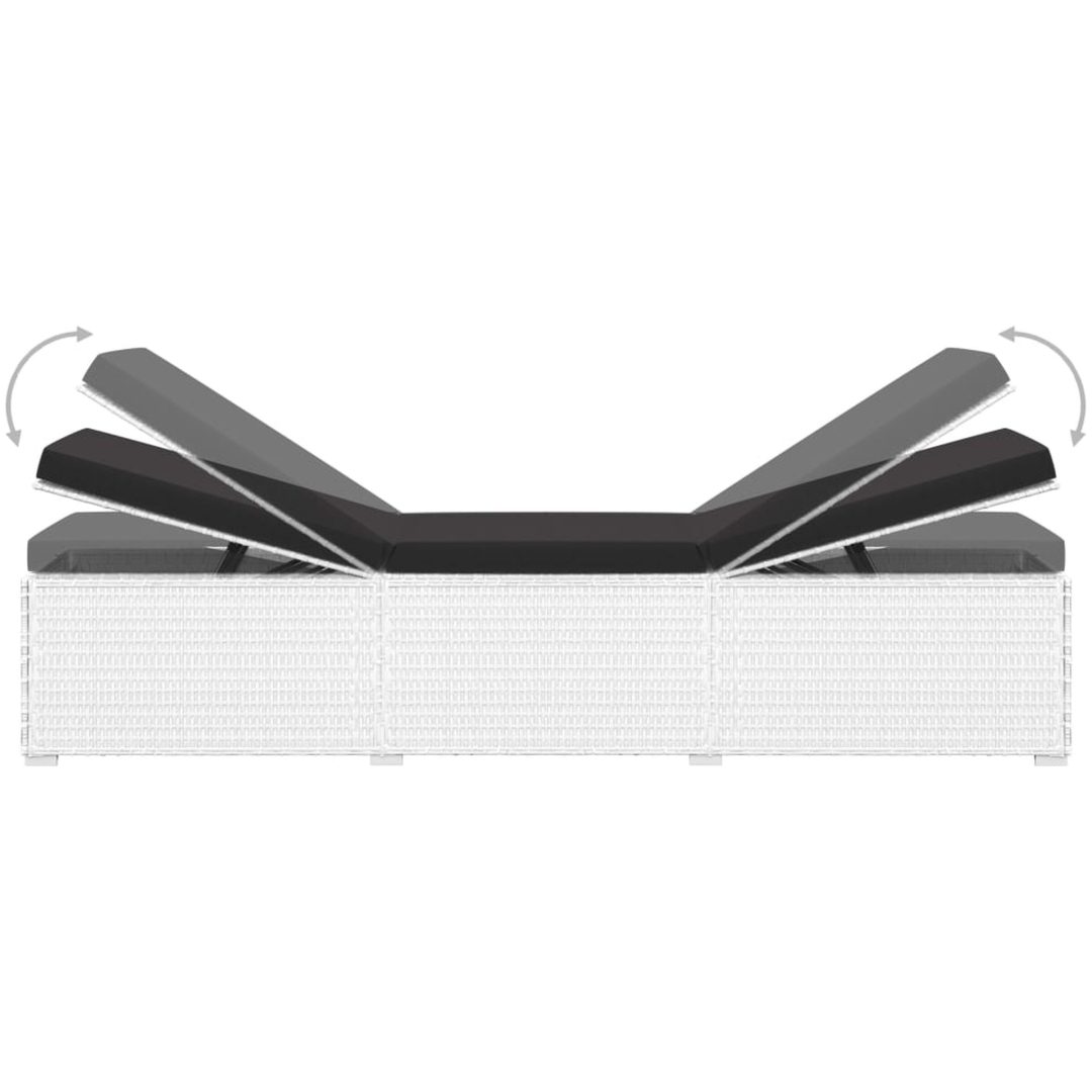 Solsängar och sidobord 3 delar konstrotting vit vidaXL – bild 6