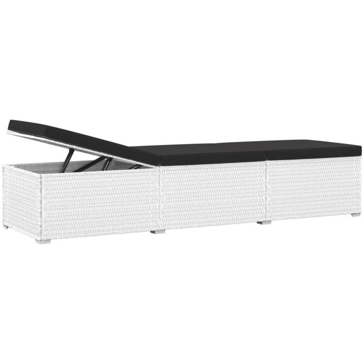 Solsängar och sidobord 3 delar konstrotting vit vidaXL – bild 7