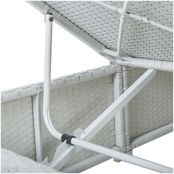 Solsängar och sidobord 3 delar konstrotting vit vidaXL – bild 10