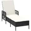 Solsängset Set om 3 Svart och gräddvit PE rattan, metall Fällbar vidaXL 35 x 35 x 32cm – miniatyr 5