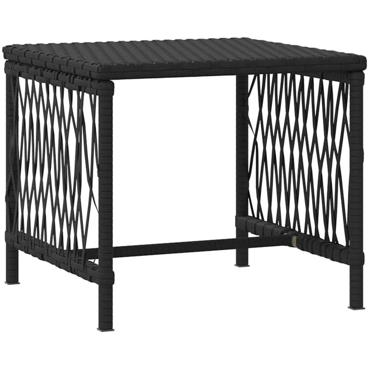 Solsängset Set om 3 Svart och gräddvit PE rattan, metall Fällbar vidaXL 35 x 35 x 32cm – bild 6