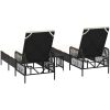 Solsängset Set om 3 Svart och gräddvit PE rattan, metall Fällbar vidaXL 35 x 35 x 32cm – miniatyr 8