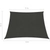 Solsegel 160 g/m² antracit HDPE vidaXL 3/4 x 2 m – miniatyr 7